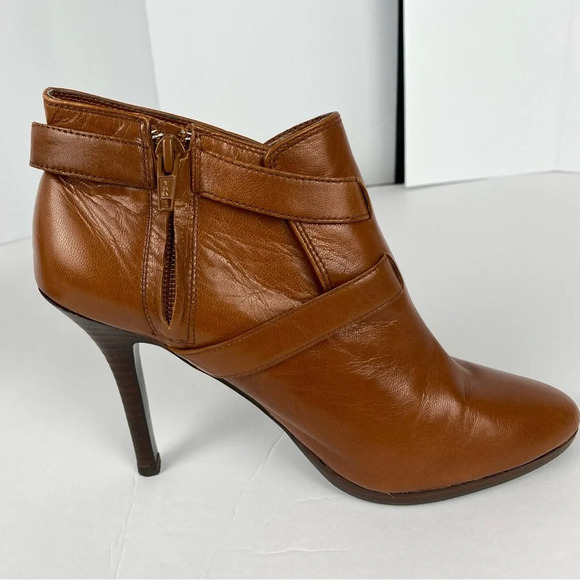 Lauren Ralph Lauren Brown Leather Lorelei Ankle Booties Size 6 - Picture 6 of 16
